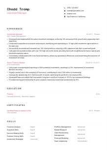 Investment Manager Resume Template #1
