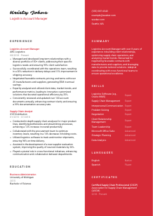 Logistics Account Manager CV Template #22