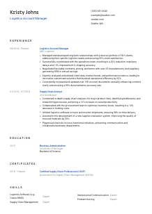 Logistics Account Manager Resume Template #8