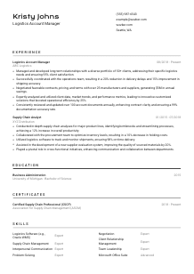 Logistics Account Manager Resume Template #9