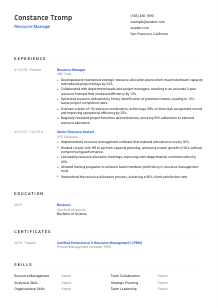 Resource Manager Resume Template #8