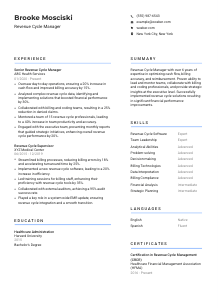 Revenue Cycle Manager CV Template #10