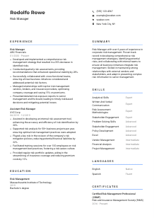 Risk Manager Resume Template #2