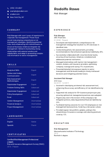 Risk Manager Resume Template #3
