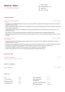 Service Delivery Manager CV Template #1