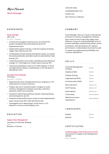 Stock Manager CV Template #2