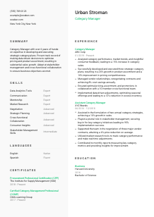 Category Manager Resume Template #2