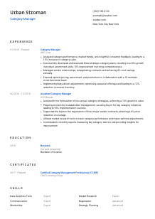Category Manager CV Template #1