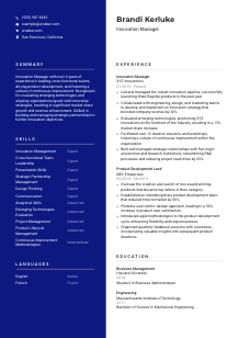 Innovation Manager Resume Template #3