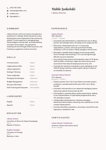 Library Director Resume Template #3