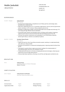 Library Director Resume Template #1