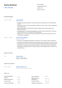 Library Manager CV Template #1