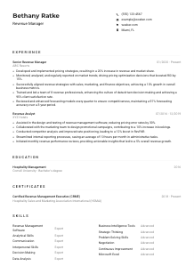 Revenue Manager Resume Example