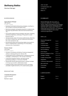 Revenue Manager Resume Template #3