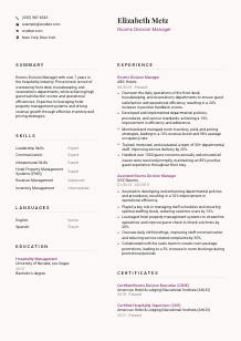 Rooms Division Manager Resume Template #3