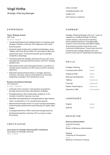 Strategic Planning Manager CV Template #1