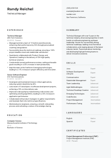 Technical Manager Resume Template #12