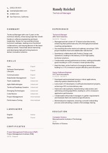 Technical Manager Resume Template #20