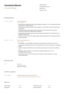 Commodity Manager Resume Template #6