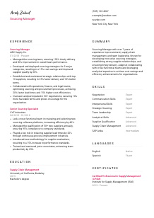 Sourcing Manager Resume Template #2