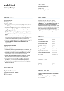Sourcing Manager Resume Template #1
