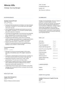 Strategic Sourcing Manager CV Template #5