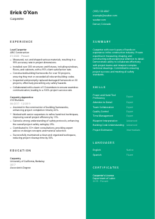 Carpenter CV Template #16
