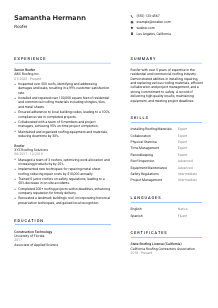 Roofer Resume Template #2