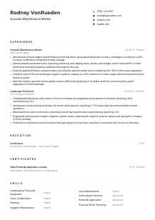 Grounds Maintenance Worker Resume Example