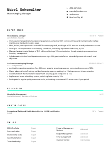 Housekeeping Manager CV Template #18