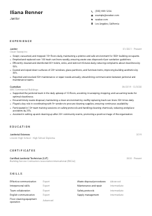 Janitor Resume Example