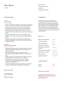 Janitor Resume Template #2
