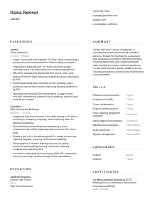 Janitor Resume Template #1