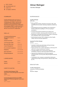 Facilities Manager CV Template #19