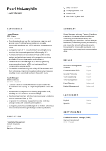 House Manager Resume Template #2