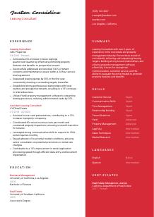 Leasing Consultant Resume Template #3