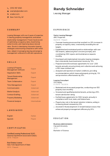 Leasing Manager Resume Template #3