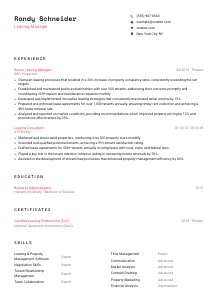 Leasing Manager Resume Template #1