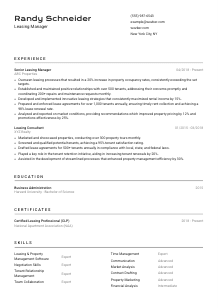 Leasing Manager Resume Template #2
