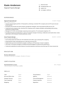Regional Property Manager Resume Example