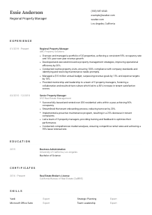 Regional Property Manager CV Template #3