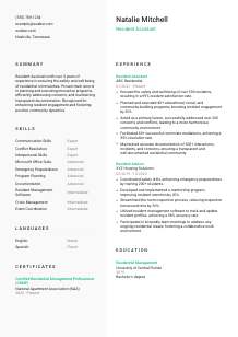 Resident Assistant Resume Template #2