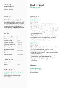 Resident Assistant CV Template #2