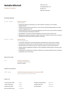 Resident Assistant Resume Template #1