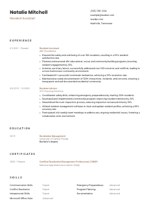 Resident Assistant CV Template #1