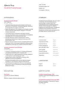 Residential Property Manager Resume Template #2