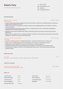 Residential Property Manager CV Template #3