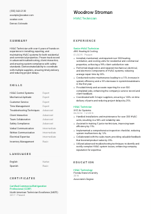 HVAC Technician CV Template #14