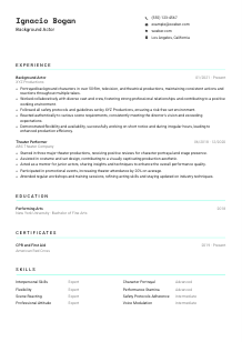Background Actor CV Template #3