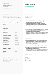 Commercial Actor Resume Template #2